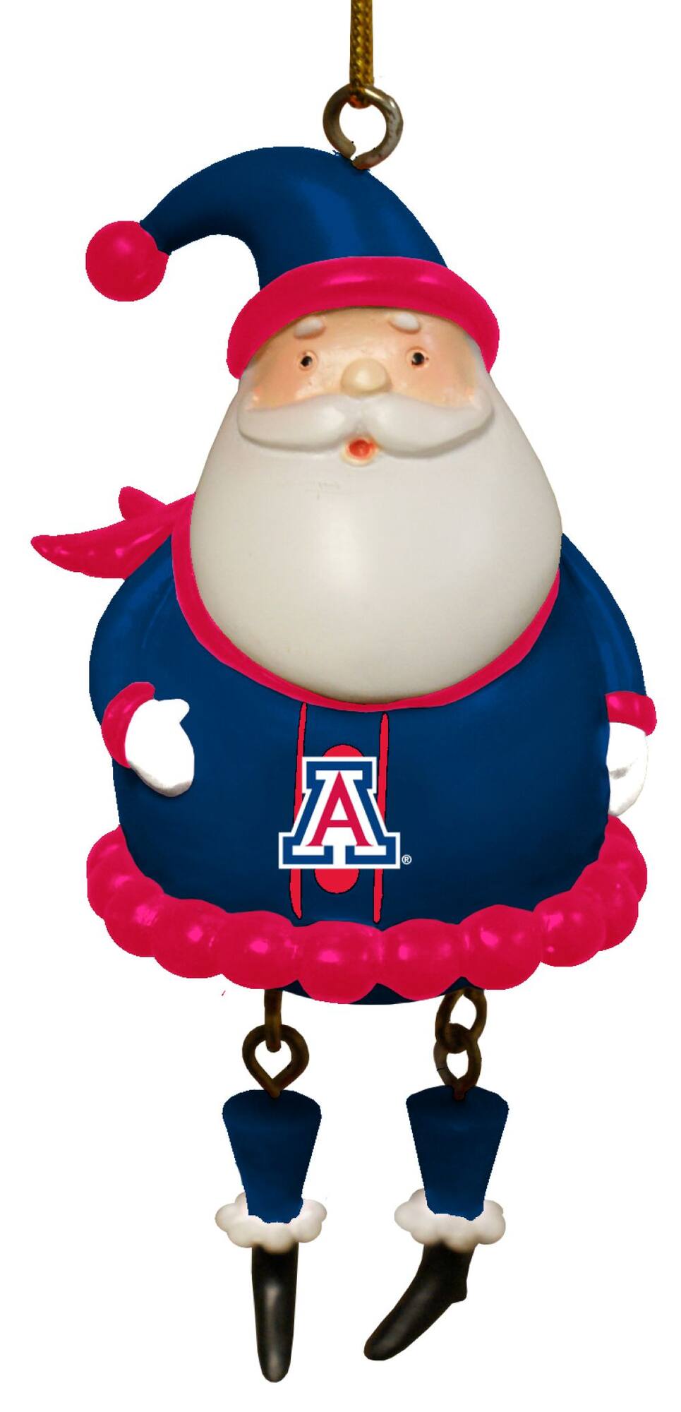 The Memory Company NCAA Dangle Legs Santa Ornament